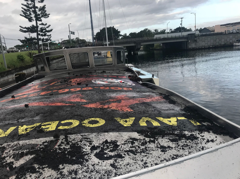 Debris on the boat.